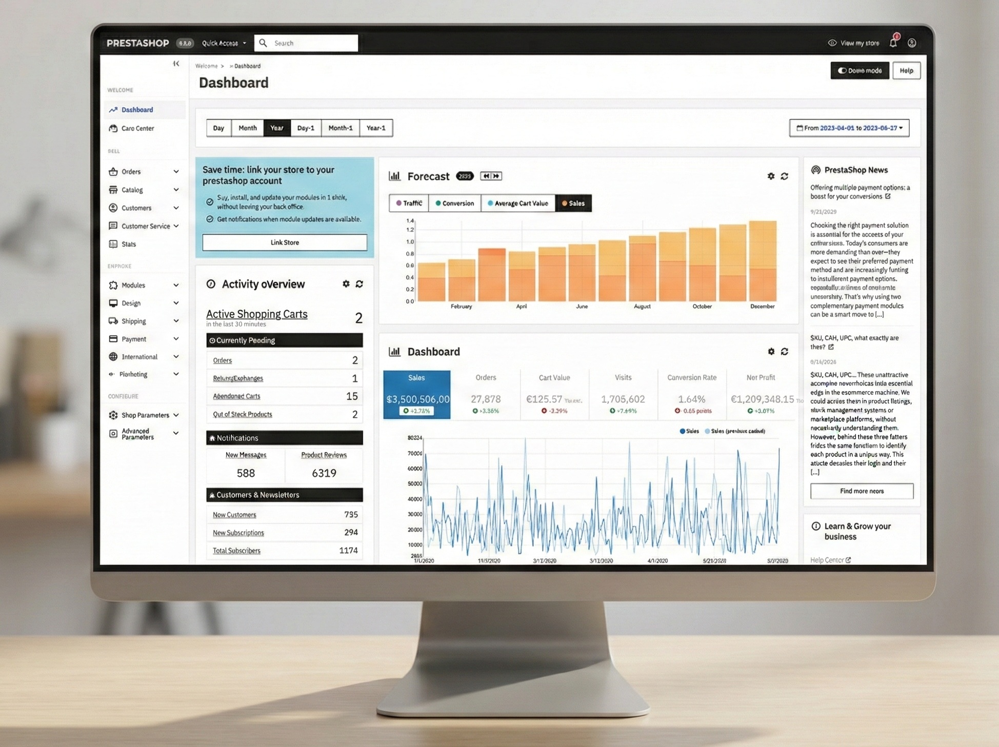 PrestaShop 9 admin panel — Hummingbird UI