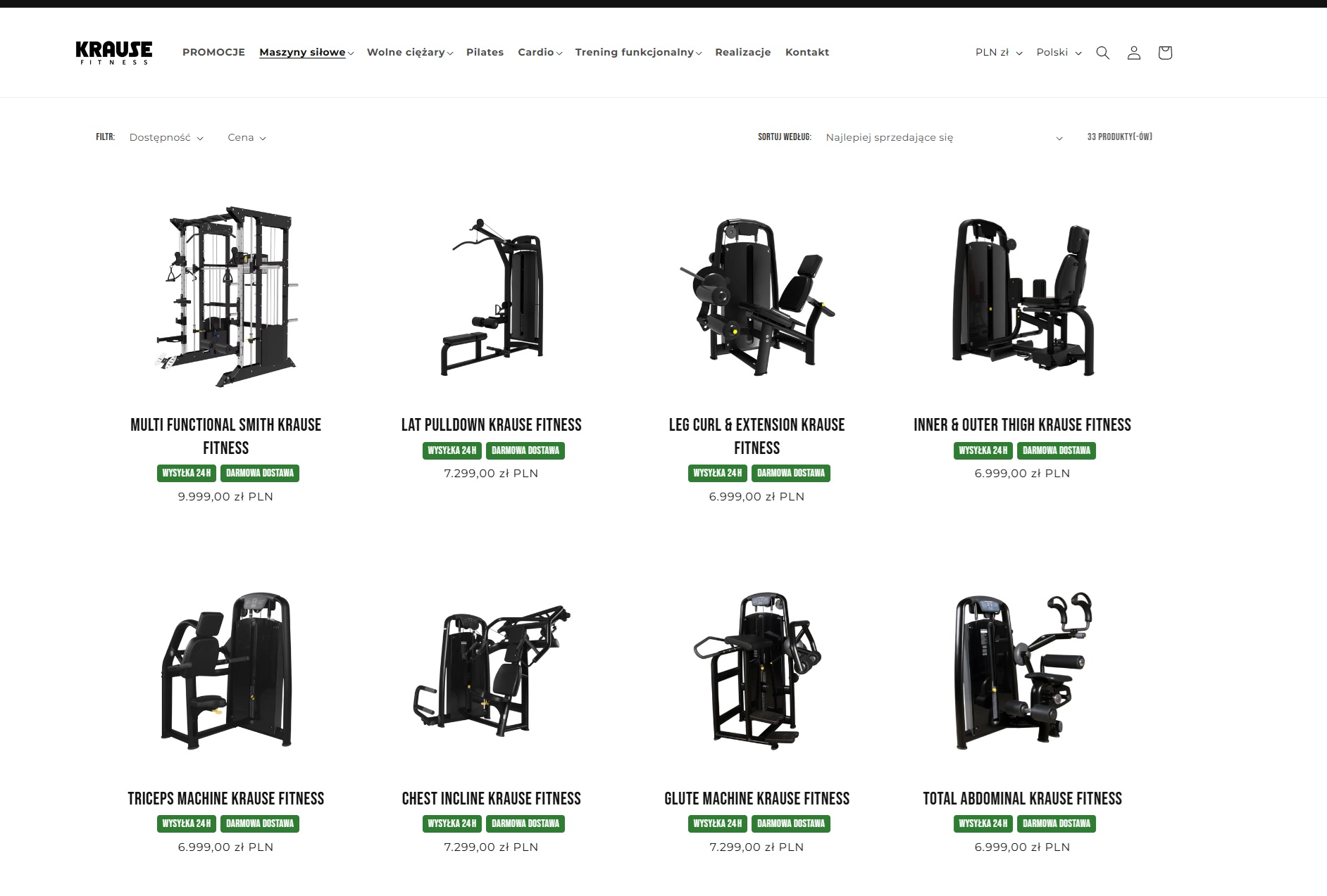 Krause Fitness - category page